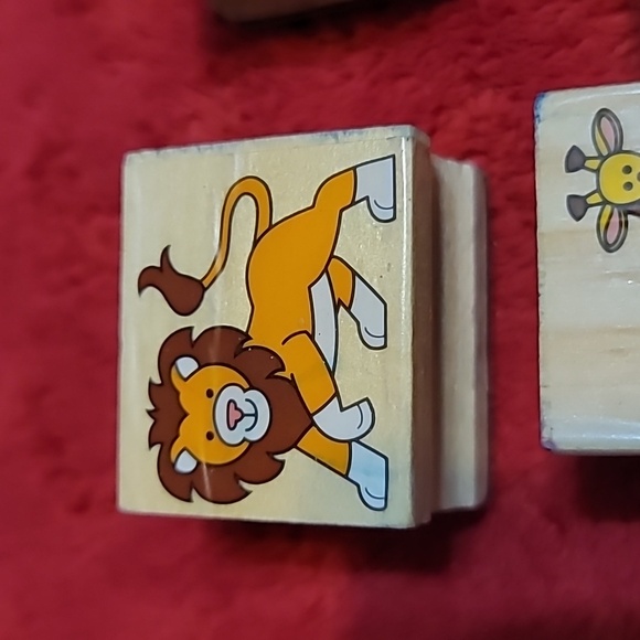 Set of 11 African Wildlife Wooden Rubber Stamps - Picture 2 of 12